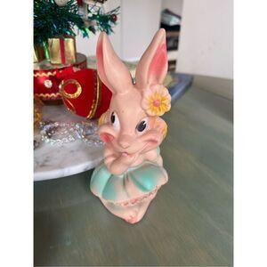 Vintage Dreamland Creations bunny squeak rubber toys doll Easter bunny kitsch MC